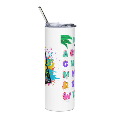 Dinosaur Alphabet Stainless steel tumbler Pink/Purple