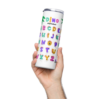 Dinosaur Alphabet Stainless steel tumbler Pink/Purple