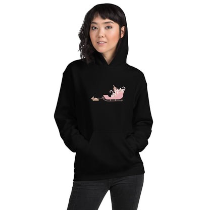 Dachshund Away with the Sleigh Adult Hoodie