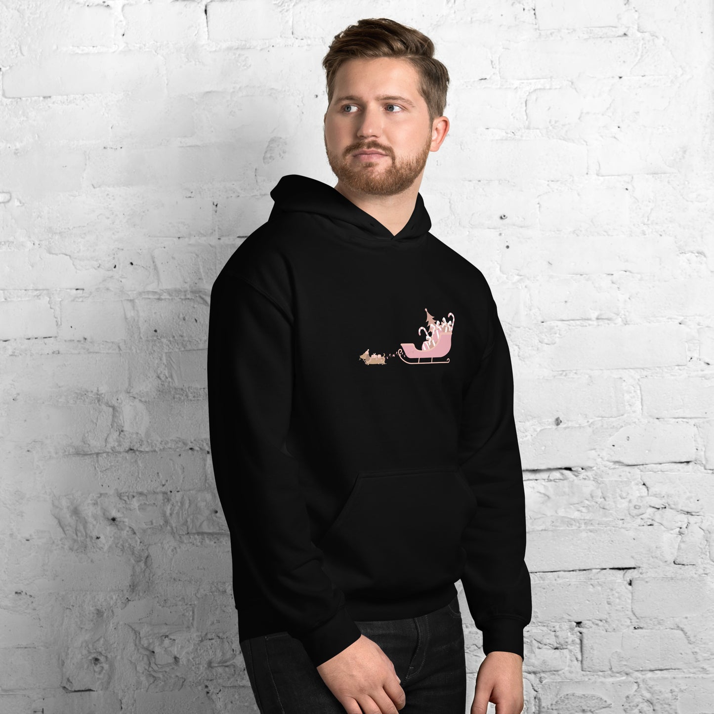 Dachshund Away with the Sleigh Adult Hoodie