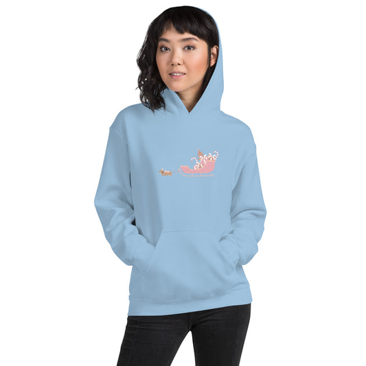 Dachshund Away with the Sleigh Adult Hoodie