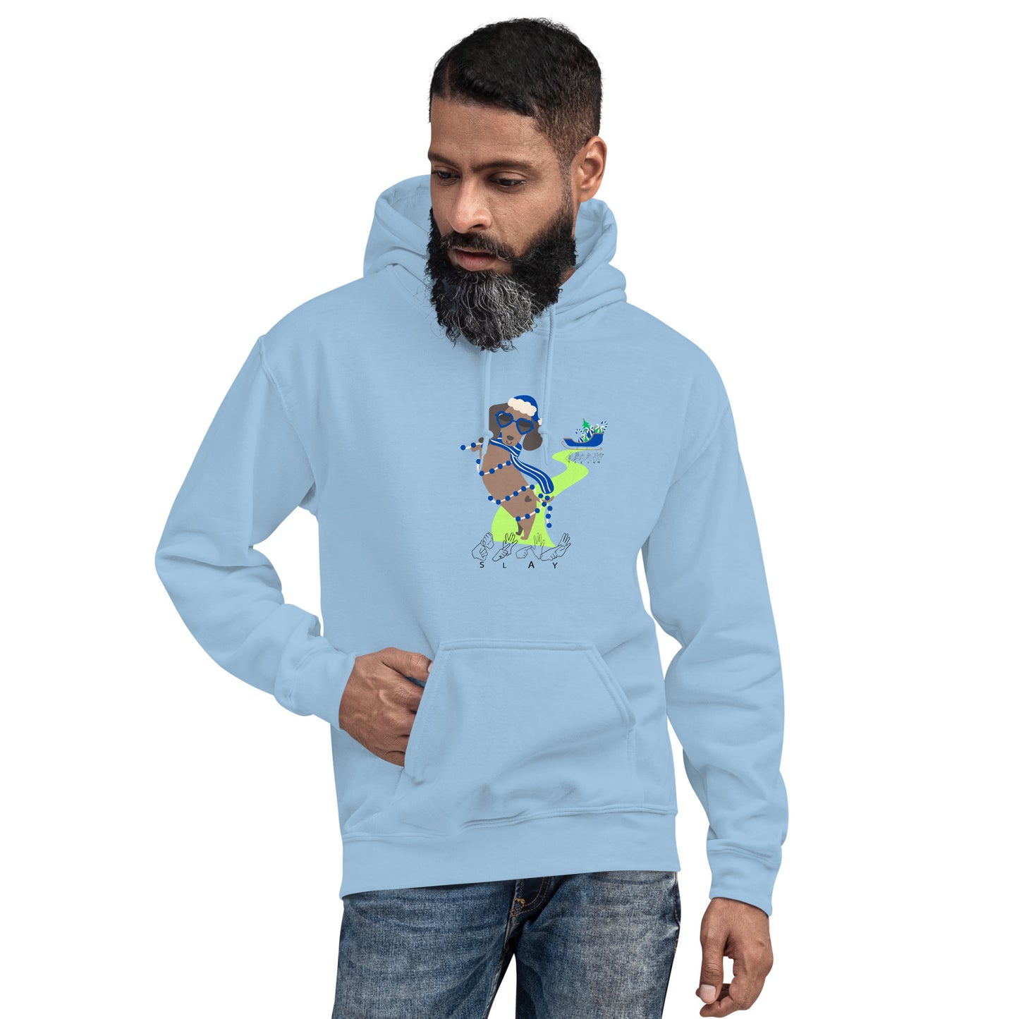 Dachshund is it SLAY or Sleigh Adult Hoodie