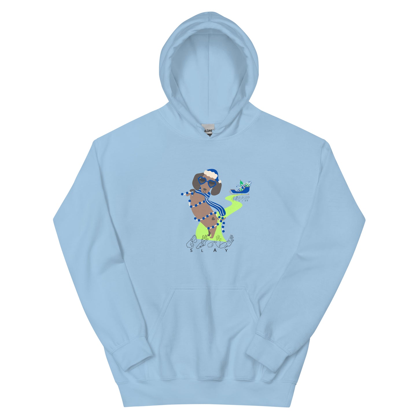 Dachshund is it SLAY or Sleigh Adult Hoodie