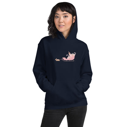 Dachshund Away with the Sleigh Adult Hoodie