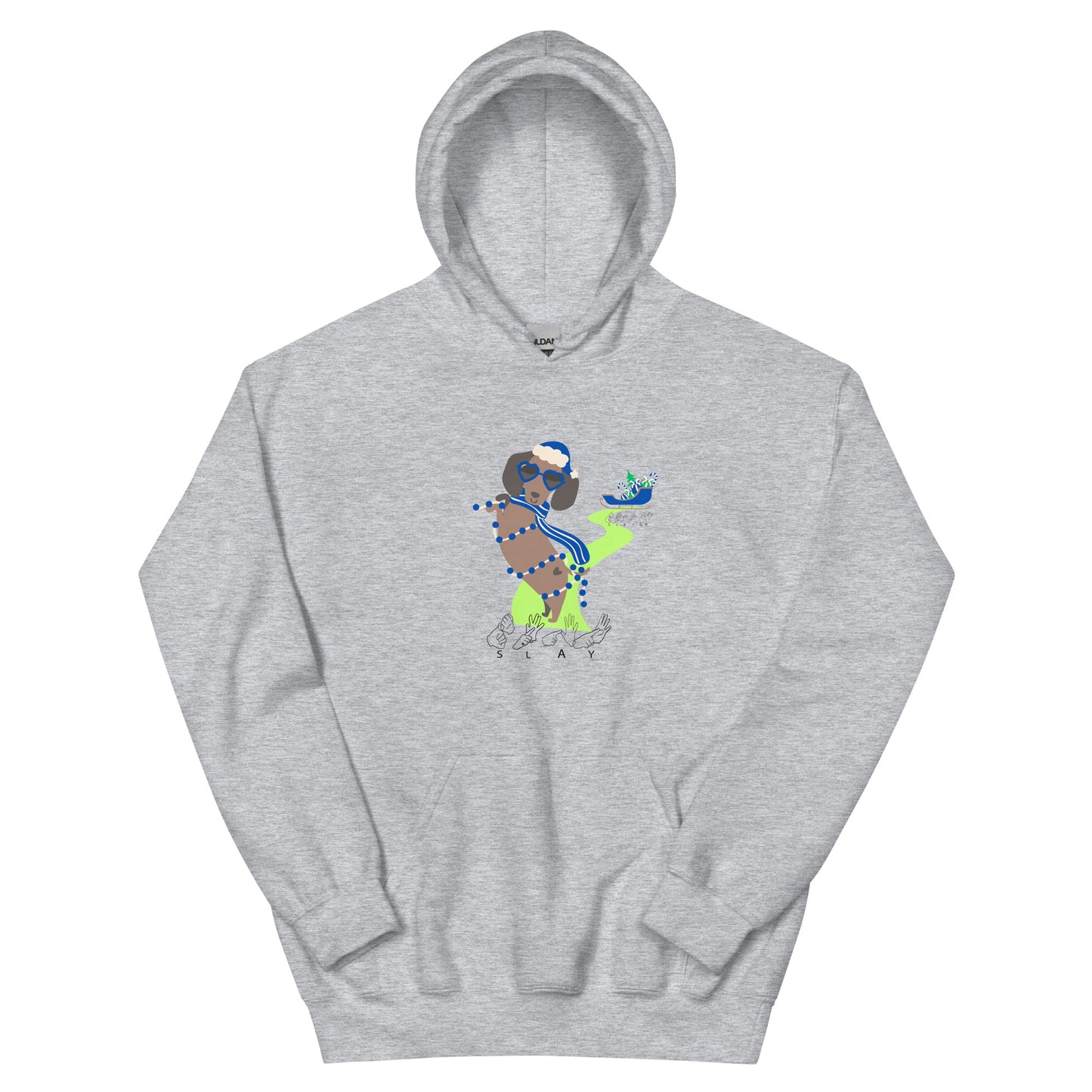 Dachshund is it SLAY or Sleigh Adult Hoodie