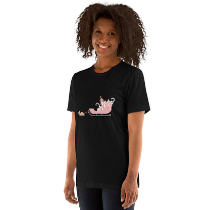 Dachshund Away with the Sleigh Adult T-Shirt