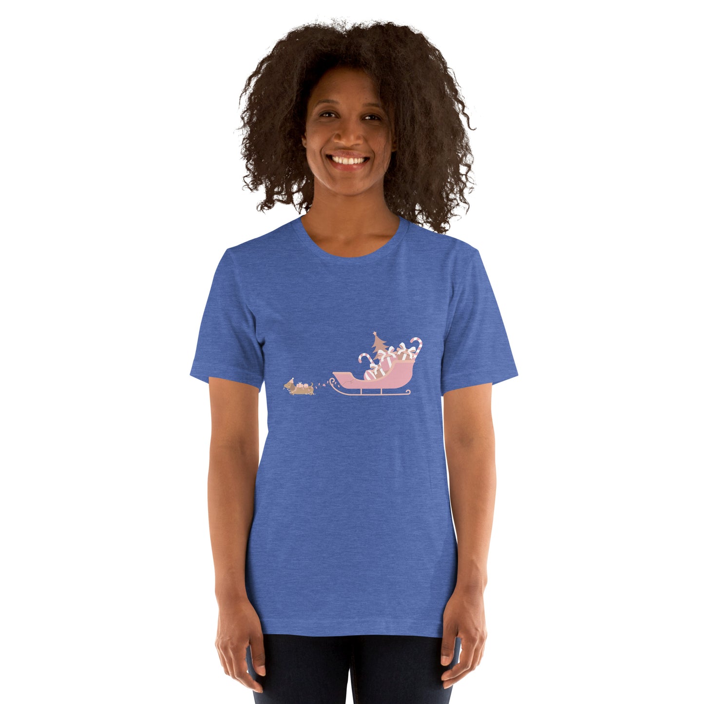 Dachshund Away with the Sleigh Adult T-Shirt