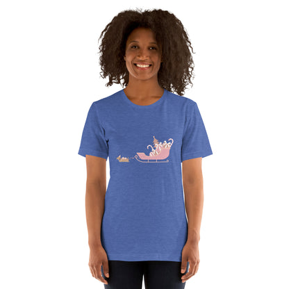 Dachshund Away with the Sleigh Adult T-Shirt