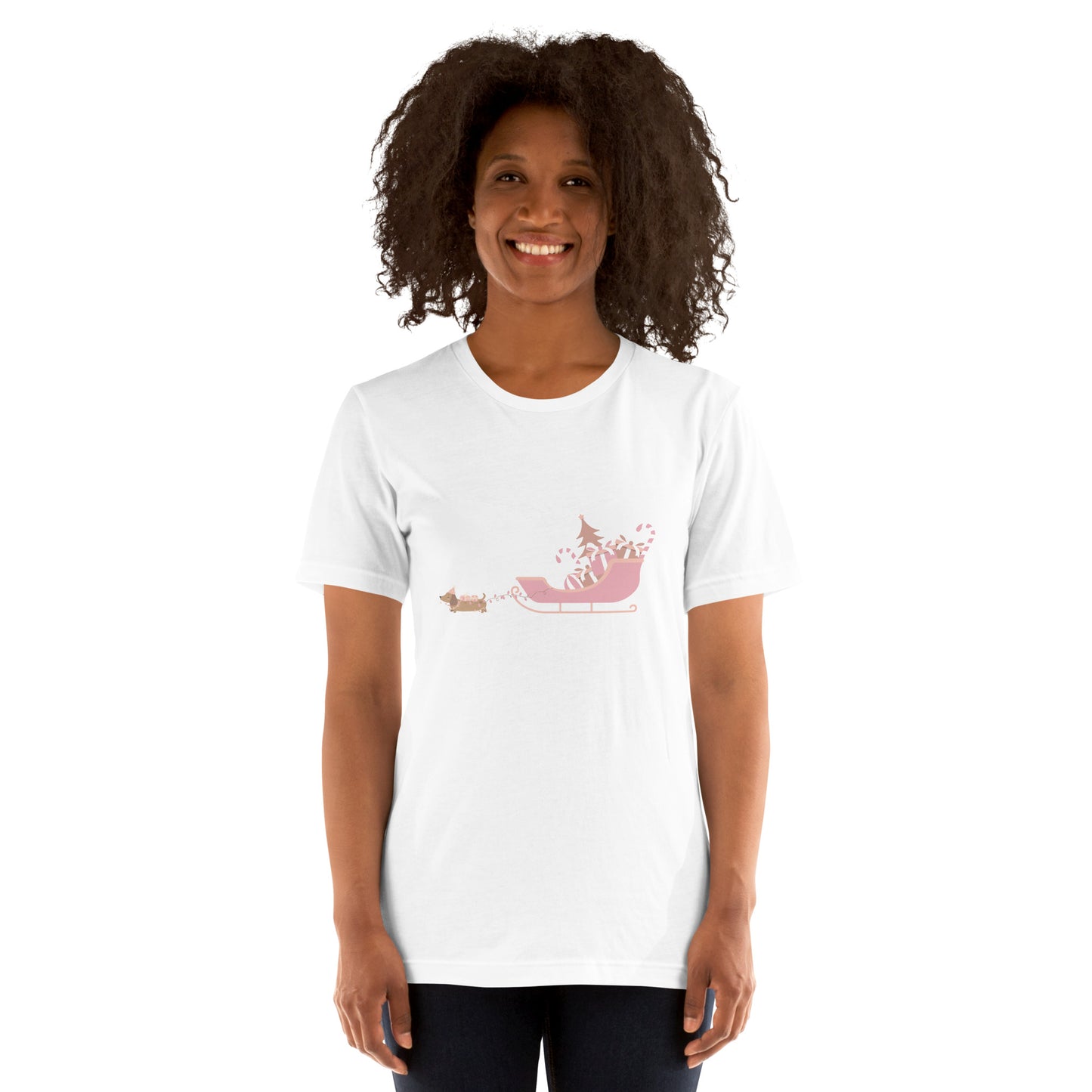 Dachshund Away with the Sleigh Adult T-Shirt